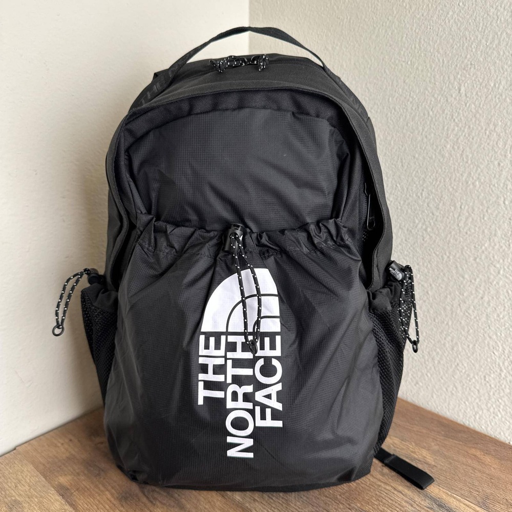 The North Face Black Backpack with White Logo